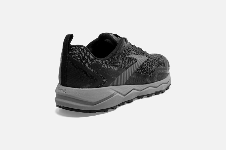 Brooks Israel Divide Trail Running Shoes Mens - Black/Grey - FBU-208964